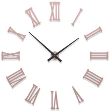 Orologio a parete numeri romani adesivi legno rosa conchiglia 124cm
