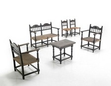 Salottino in legno, antiquariato primi anni 900, composto da 6 pezzi