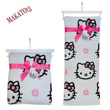 Coperta reversibile decorativa morbida primavera Hello Kitty 50” x 70” bianco rosa