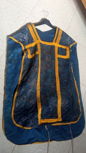 Antica pianeta liturgica blu - antica,