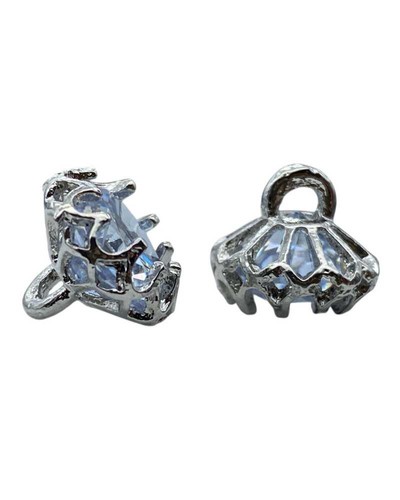 Bottone gioiello con strass - bottone,