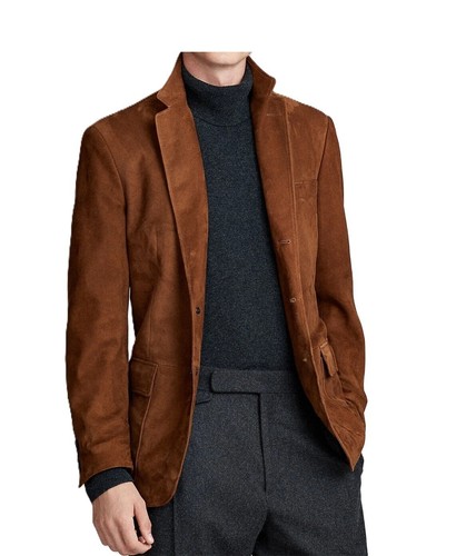 Blazer pelle marrone - , uomo
