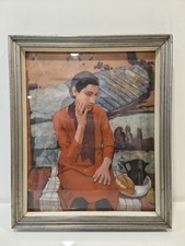 Stampa Felice Casorati "Ragazza in collina"