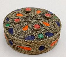 SCATOLETTA ETNICA PORTA PILLOLE - SMALTO E GEMME