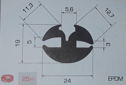 Profilo gomma compatta per - gomma,