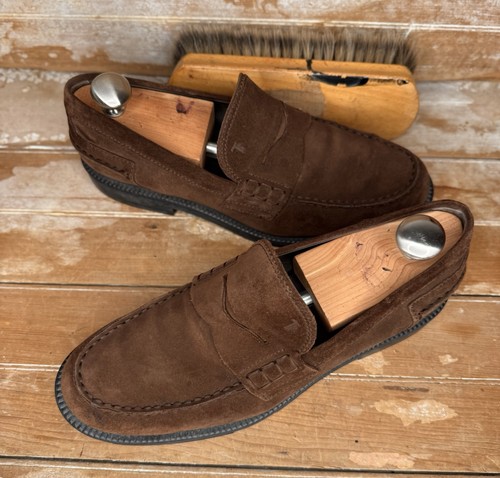 Tod brown suede loafer sz - brown,