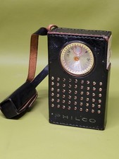 RADIO TRANSISTOR PHILCO T-81 VINTAGE anni 60 con CUSTODIA E AURICOLARE IN PELLE - FUNZIONANTE