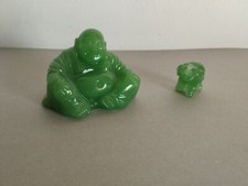 figure buddha  in giada o pasta di vetro vintage