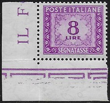 1956 Italia segnatasse Lire 8