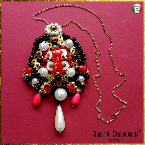 Pendaglio gioiello ricamato - pendaglio,