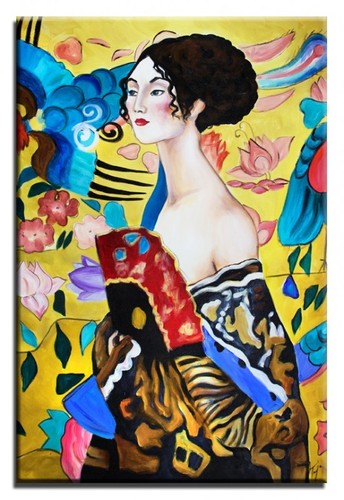 Gustav klimt donna con - donna,