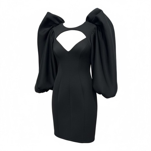 Asos mini abito nero manica - nero,