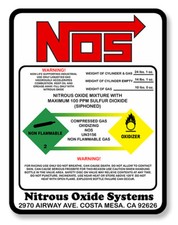 NOS NITRO white sticker vinyle