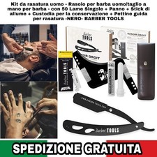 Kit da rasatura uomo - Rasoio per barba uomo/taglio a mano per barba + Accessori