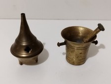 PORTA INCENSO. PICCOLO BRUCIATORE DI INCENSO E VASO IN OTTONE VINTAGE ANNI 80
