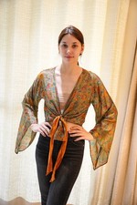 Top avvolgente pura seta