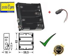 1pz Contenitore per Pile Portapile Batterie Porta Pile 4 STILO con Clips OMAGGIO