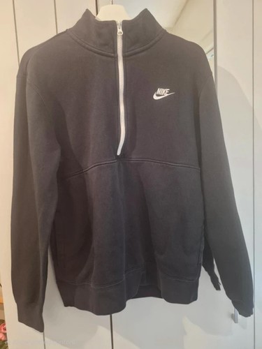 Felpa nike nera mezza zip - felpa,