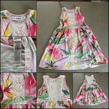 VESTITINO CON FANTASIA A FIORI BAMBINA DESIGUAL TAGLIA 7/8 ANNI 122/128cm