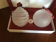 Venini  Set 2 Palline Natale Vetro Colore Cristallo Iconic Wishes scatola nastro