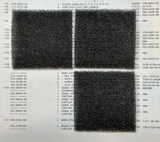 (Lotto di 3) Filtri ventilatore in schiuma per Tektronix 465, 465B, 475, altri (378-0044-01)