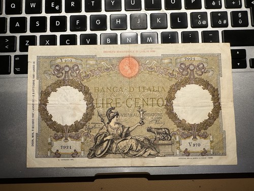 100 lire aquila decreto - lire,