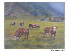 QUADRO PAESAGGIO MARE LIGURIA FIRMATO BERT PITTORE PIEMONTESE DEL '900 B2