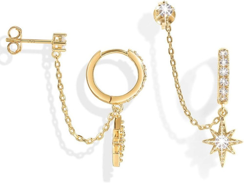 Orecchini catena oro - in, 14