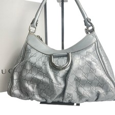 Borsa a tracolla Gucci Abbey Silver GG D-Ring in pelle a mano originale 190525 usata