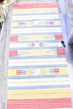 Tappeto Leggero Da Cameretta Azzurro Bianco Rosso 140 X 60 Cm