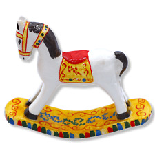 Cavallo a dondolo in pregiata ceramica Siciliana, basculante - h 15 x 17 l cm ca