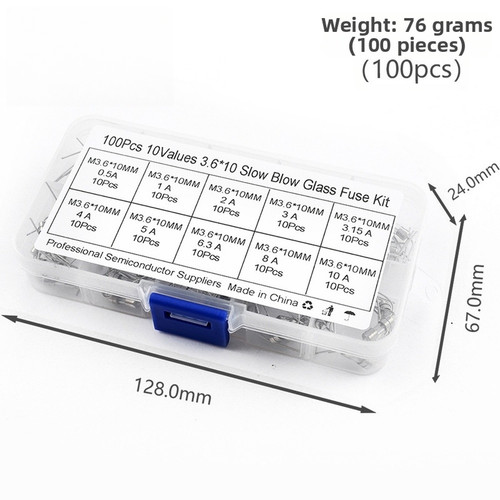 100pcs 6x10mm kit fusibili - 3.6x10mm,