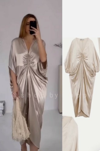Zara abito tunica raso - zara, kimono