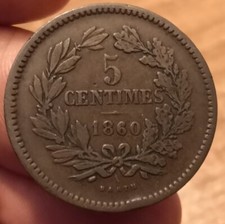 Coin 5 Centimes 1860