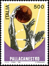 Francobollo nuovo Italia 1991 Pallacanestro 500 lire, 1 valore