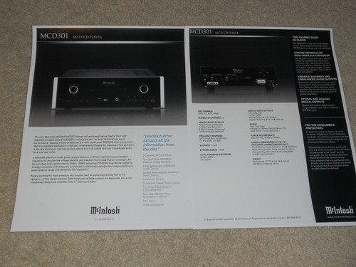 Brochure mcintosh mcd301 sacd - mcintosh,