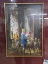 Dipinto Olio Di Mario Fattori , Olio Mario Fattori L'Ovile