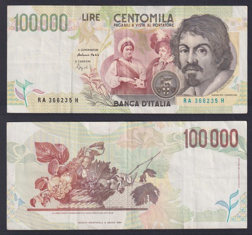 Banconota italia 100000 lire - banconota,
