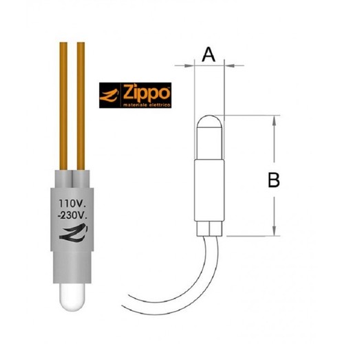 Lampada spia ambra led 220v - lampada,