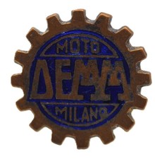 distintivo moto demm milano epoca smaltato landi ricambi vintage motociclo