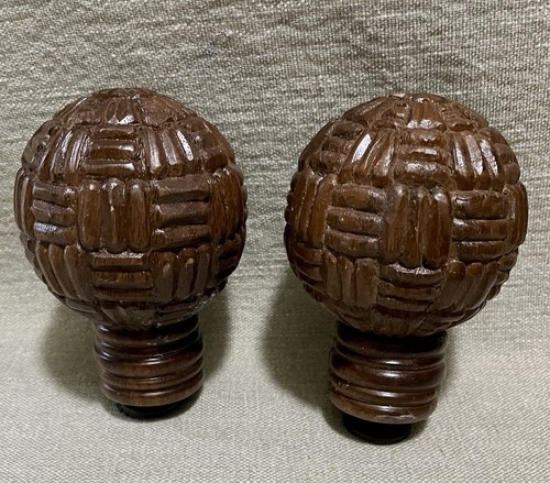 Salvage wooden curtain end - wooden,