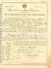 1882 ROCCA SAN CASCIANO (FC) Giovanni RAGAZZINI arruolato Guardia Carceraria