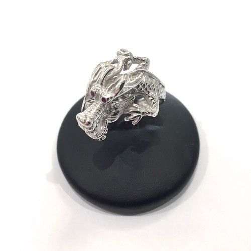 Anello ring drago argento - anello,