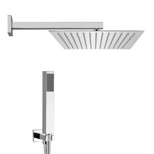 Kit doccia quadrato cromo set