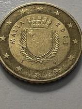 Moneta 50 Centesimi di Euro Malta 2008 Con F nella stella - Rara