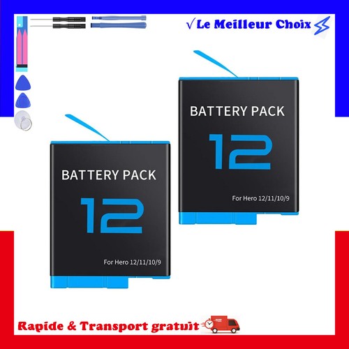 Batterie caméra pour gopro - 2x,