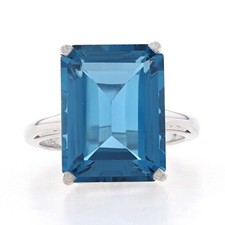 Anello solitario topazio blu