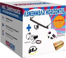 Gancio di traino GDW per Seat Leon SC 14-17 hori. rimovibile + set 13 poli WESTFALIA SPEZ