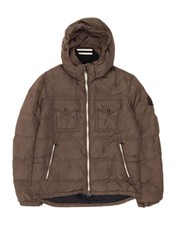 MARINA YACHTING Giacca uomo imbottita con cappuccio IT 50 grande marrone poliammide DI11