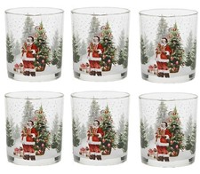 6 Bicchieri in vetro decoro